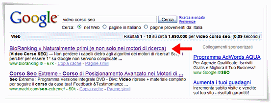 Clicca per controllare su Google 