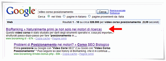 Clicca qui per controllare su Google